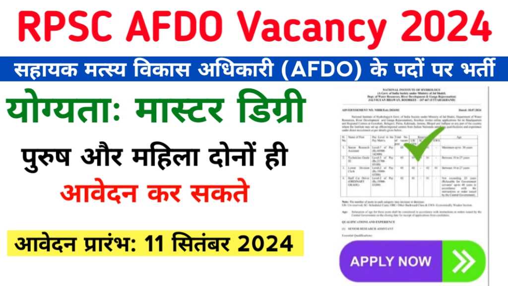 RPSC AFDO Vacancy 2024