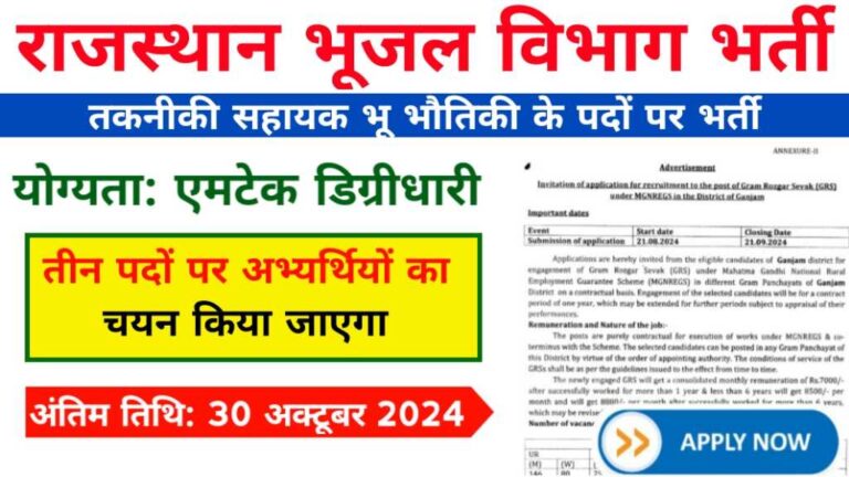 RPSC Technical Assistant Vacancy 2024